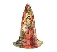 ZQYTGFDC Acquarello fantasia fiore leopardo L Capo con cappuccio per adolescentiCape Con Per Halloween Cosplay Costumi