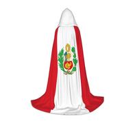 ZQYTGFDC Bandiera del Perù L Capo con Cappuccio Per Adolescenti Mantello Con Per Halloween Cosplay Costumi