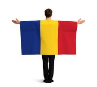 ZQYTGFDC Bandiera della Romania Poncho con maniche per libertà di movimento, ideale per feste di guardia e celebrazioni