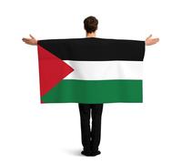 ZQYTGFDC Bandiera dello Stato della Palestina Poncho con maniche per libertà di movimento, ideale per feste di guardia e celebrazioni