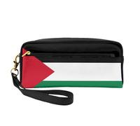 ZQYTGFDC Bandiera dell'Ucraina borsa di immagazzinaggio del trucco portatile del cuoio della borsa estetica della matita per le donne, sacchetto di trucco, Bandiera dello Stato di Palestina, taglia