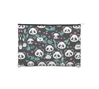 ZQYTGFDC Beach Coconut Sunshine - Organizer da donna con cerniera, 21 x 16 cm, per San Valentino, amici, fidanzate, Panda Cute Face, One Size