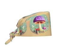 ZQYTGFDC Berretto da lavoro con scoiattolo con fascia tergisudore, per donne e uomini, cappello da lavoro regolabile per la pulizia, cappelli chirurgici da infermiere, Fungo Sogno Viola, Taglia unica