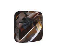 ZQYTGFDC Borsa igienica femminile con spada samurai giapponese, capacità di 6 10 cuscinetti, piccolo organizer per borsa, valigia, regalo per ragazze e donne