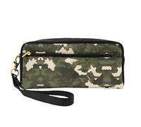 ZQYTGFDC Borsa per il trucco portatile in pelle con gattino e farfalla, astuccio per matite estetiche per donne, astuccio per trucchi, Army mimetico, taglia unica