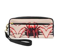 ZQYTGFDC Borsa per trucchi portatile in pelle per le vacanze alle Maldive Borsa per matite estetiche per donne, astuccio per trucco, Carino Piccolo Ragno Rosso, taglia unica