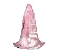 ZQYTGFDC Cherry Blossom Scala bianca M Cappuccio Mantello Per Adolescenti Mantello Con Per Halloween Cosplay Costumi