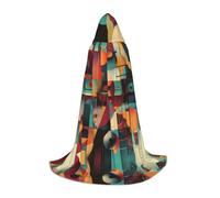ZQYTGFDC Colori e forme si scontrano M Mantello con cappuccio per adolescentiMantello Con Per Halloween Cosplay Costumi