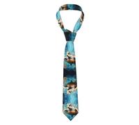 ZQYTGFDC Cravatta reversibile da uomo con tartarughe che nuotano nel buio, con due motivi, occasioni formali e lavorative, Tartarughe che nuotano nel buio, Taglia unica