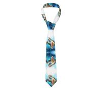 ZQYTGFDC Cravatta reversibile da uomo con tartarughe che nuotano nel buio, con due motivi, occasioni formali e lavorative, Tartaruga Nell'Oceano Blu, Taglia unica