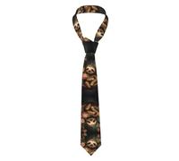 ZQYTGFDC Cravatta reversibile da uomo con tartarughe che nuotano nel buio, con due motivi, occasioni formali e lavorative, Bradipo circondato da rose, Taglia unica