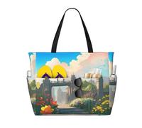 ZQYTGFDC Fuori dal Castle Gate Borsa da viaggio impermeabile a rete a nido d'ape, multi-tasca grande capacità, pratica e durevole