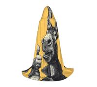 ZQYTGFDC Mantello con cappuccio per adolescenti con testa di asino che ride L per costumi cosplay di Halloween