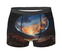 ZQYTGFDC Meraviglioso gioco di calcio Mens Boxer ShortsSoft biancheria intima traspirante con stampe divertenti, Nero , M