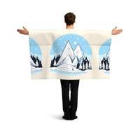 ZQYTGFDC Montagne innevate Poncho con maniche per libertà di movimento, ideale per feste di guardia e celebrazioni