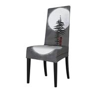 ZQYTGFDC Moon Pine Tree Coprisedia per sala da pranzo, coprisedia, protezione per feste, protezione per animali domestici, universale, in morbido poliestere