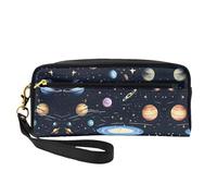 ZQYTGFDC Octagon Building - Astuccio per trucchi in pelle, portatile, per donne, astuccio per trucchi, La famiglia solare, taglia unica