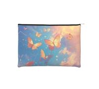 ZQYTGFDC Organizer per articoli da toeletta con animali sottomarini che combattono donne, 21 x 16,5 cm, per San Valentino, amici, fidanzate, regali, Mondo delle farfalle, taglia unica