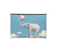 ZQYTGFDC Plant Aesthetics - Organizer da donna con cerniera, 22 x 16,5 cm, piccolo organizer per articoli da toeletta per San Valentino, amici, fidanzate, regali, Baby Elephant Heads The Ball, taglia