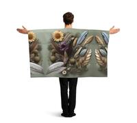 ZQYTGFDC Poncho con maniche a fiore con piume per libertà di movimento, ideale per feste di guardia e celebrazioni