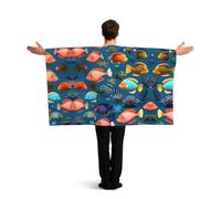 ZQYTGFDC Poncho con maniche a forma di pesce di barriera sottomarina per libertà di movimento, ideale per feste di guardia e celebrazioni