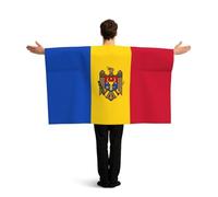 ZQYTGFDC Poncho con maniche con bandiera della Moldavia per libertà di movimento, ideale per feste di guardia e celebrazioni
