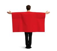 ZQYTGFDC Poncho con maniche rosse in tinta unita per libertà di movimento, ideale per feste di guardia e celebrazioni