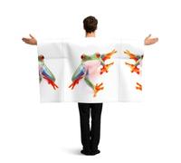 ZQYTGFDC Red Eyed Monkey Tree Frog Poncho con maniche per libertà di movimento, ideale per feste di guardia e celebrazioni