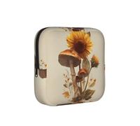 ZQYTGFDC Sacchetto igienico femminile con funghi girasole, 6 10 cuscinetti, piccolo organizer per borsa, valigia, regalo per ragazze e donne