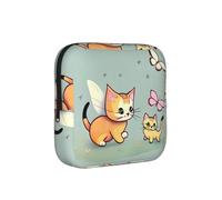 ZQYTGFDC Sacchetto igienico femminile con gattino farfalla, 6 10 cuscinetti, piccolo organizer per borsa, valigia, regalo per ragazze e donne