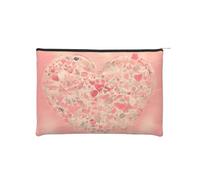 ZQYTGFDC Science Fiction Future Women Zipper 21,5 x 16,5 cm Piccolo organizer da toilette per San Valentino amico fidanzata regali, Fiori Cuore Rosso, One Size