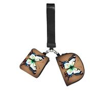 ZQYTGFDC Set di 2 portachiavi da polso a forma di farfalla con farfalla, con rossetto, chiavi, palestra, pendolarismo quotidiano
