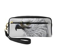ZQYTGFDC Sketching an eagle - Astuccio in pelle portatile per trucchi e matite, da donna, astuccio per trucchi, Schizzo di un'aquila, taglia unica