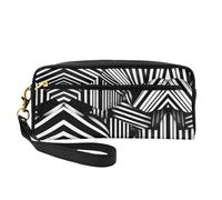 ZQYTGFDC Sketching an eagle - Astuccio in pelle portatile per trucchi e matite, da donna, astuccio per trucchi, Linee geometriche bianche e nere, taglia unica