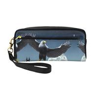ZQYTGFDC Sketching an eagle - Astuccio in pelle portatile per trucchi e matite, da donna, astuccio per trucchi, Aquila sotto le stelle, taglia unica