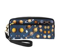 ZQYTGFDC Sketching an eagle - Astuccio in pelle portatile per trucchi e matite, da donna, astuccio per trucchi, Pianeti del sistema solare, taglia unica