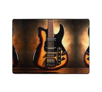 ZQYTGFDC Tappeto grande in peluche a forma di chitarra strumentale, 203 x 147 cm, super morbido, antiscivolo, per camera da letto, soggiorno, cameretta dei bambini, lavabile, a pelo lungo, con retro