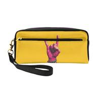 ZQYTGFDC The wolf with blue eyes - Borsa per il trucco portatile in pelle per donne, astuccio per trucchi, Gesto, taglia unica
