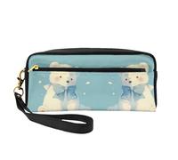 ZQYTGFDC The wolf with blue eyes - Borsa per il trucco portatile in pelle per donne, astuccio per trucchi, Orso Slowpoke, taglia unica