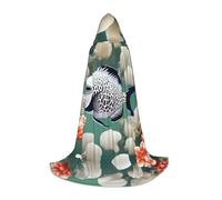 ZQYTGFDC White Tropical Fish L Capo con cappuccio per adolescentiCape Con Per Halloween Cosplay Costumi