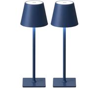 ZR98US 2-Pack Table Lamp, Portable Battery Powered, 3-Color Stepless Dimming, Suitable for Living Room, Dormitory, Office (RGB Nero-2)