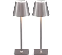 ZR98US 2-Pack Table Lamp, Portable Battery Powered, 3-Color Stepless Dimming, Suitable for Living Room, Dormitory, Office (RGB Nero-2)