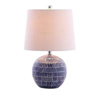ZR98US 21" Luce Ceramicale, Abat-Jour per Camera da Letto, Scritto con Blu Naviglio, con Lampo, Sistemi di Elettricità Integri.