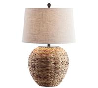 ZR98US 24,5 "Moderno Lampada Tavolo LED Il giacinto in Tessuto con Lino costiera, Country, Camera da Letto, Arredamento per Adatto a Soggiorno, dormitorio, Ufficio, (Naturale)