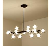 ZR98US 8-Light Globe Black Large Chandeliers Pendant Lights Magic Bean Molecular Ceiling Hanging, Boutique Decoration Linear Chandelier for Living Dining Room Farmhouse