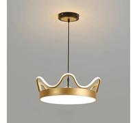 ZR98US Acrylic 3000K Warm White Hanging Fixture, Crown Shape Pendant Light Fitting, Chandelier