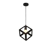 ZR98US Art Black Cage Pendant Lights Minimalist Retro - Loft Square Iron Metal Adjustable Hanging Lamp Indoor with Holder Interesting Life,Home Chandelier