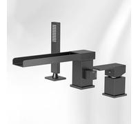 ZR98US Bath Mixer Taps with Shower, 3 Hole Tub, ° Swivel Spout, Single Lever Waterfall - Deck-Mounted Bathroom Faucet for Enhanced Water Flow