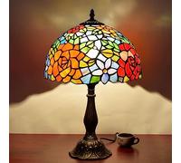 ZR98US bedrooms Lamps for Living Room Tulip Lamp Retro Colorful Glass Bar Creative Restaurant Light French European And American Table Lamps(Color:B,Size:Buttons)