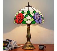 ZR98US bedrooms Lamps for Living Room Tulip Lamp Retro Colorful Glass Bar Creative Restaurant Light French European And American Table Lamps(Color:B,Size:Buttons)